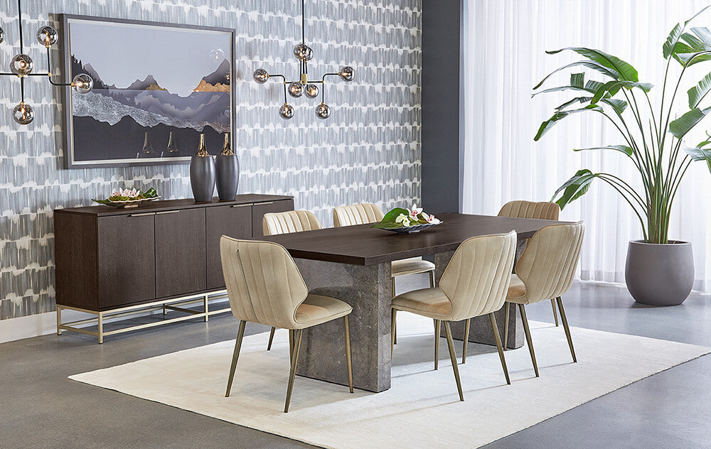 SUNPAN Clinton Dining Chair - Bronze - Bravo Cream SET OF TWO 106695