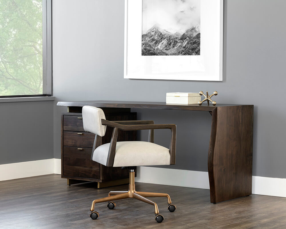 SUNPAN Lewis Desk - Dark Brown 107009