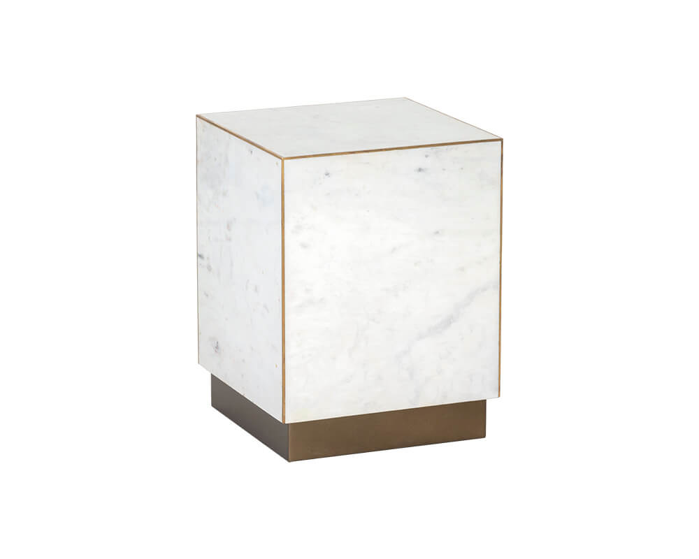 SUNPAN Daines End Table - White Marble 107023