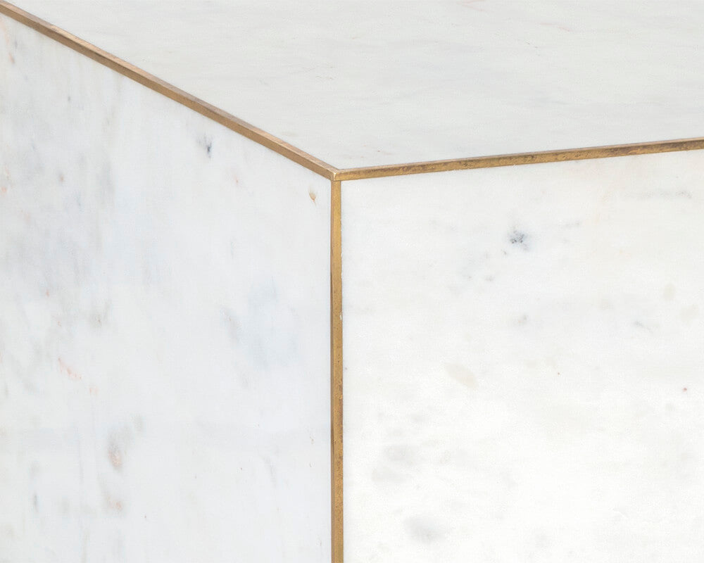 SUNPAN Daines End Table - White Marble 107023