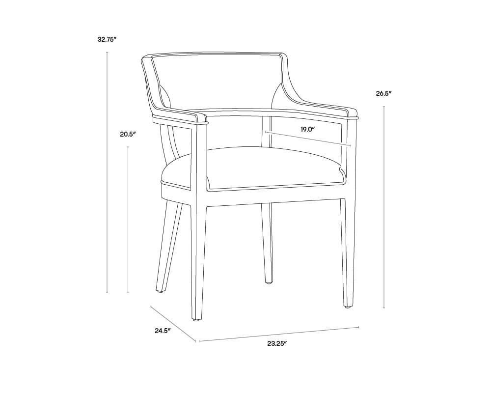 SUNPAN Brylea Dining Armchair - Brown - Saloon Light Grey Leather 110522