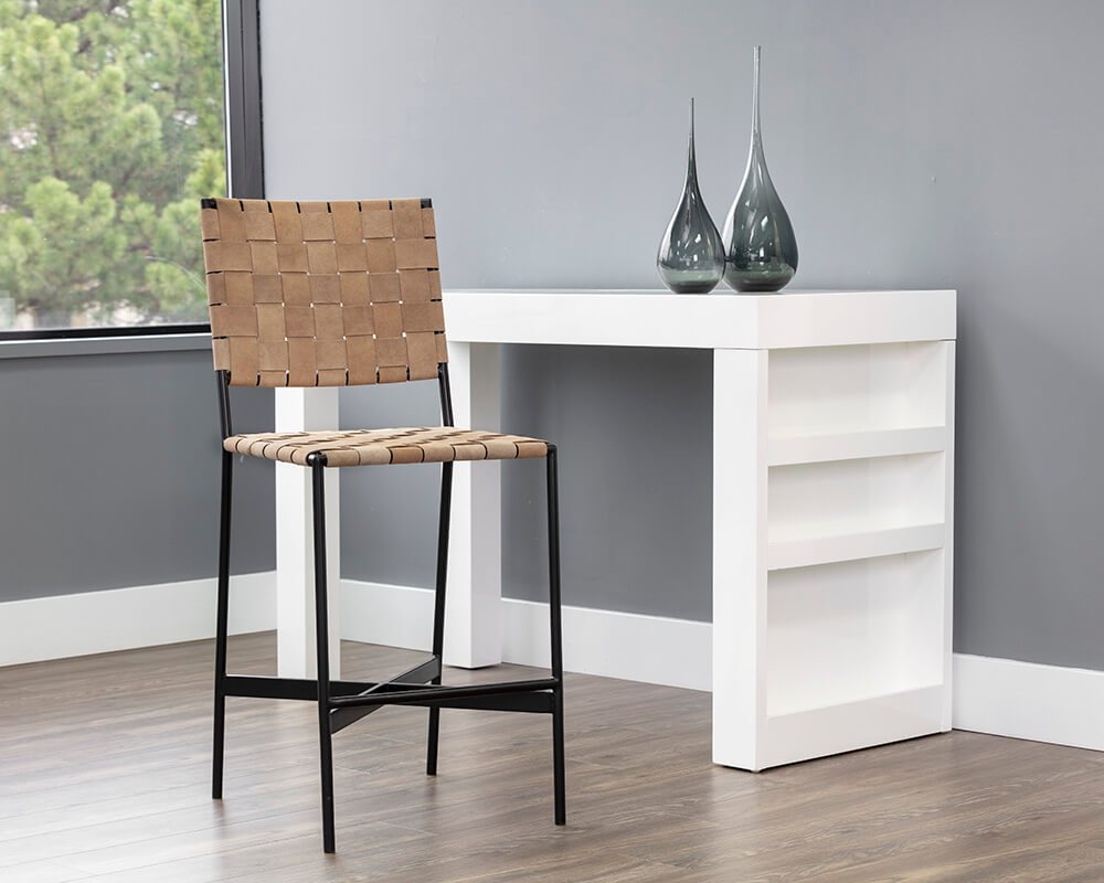SUNPAN Omari Counter Stool Light Tan Leather 107067