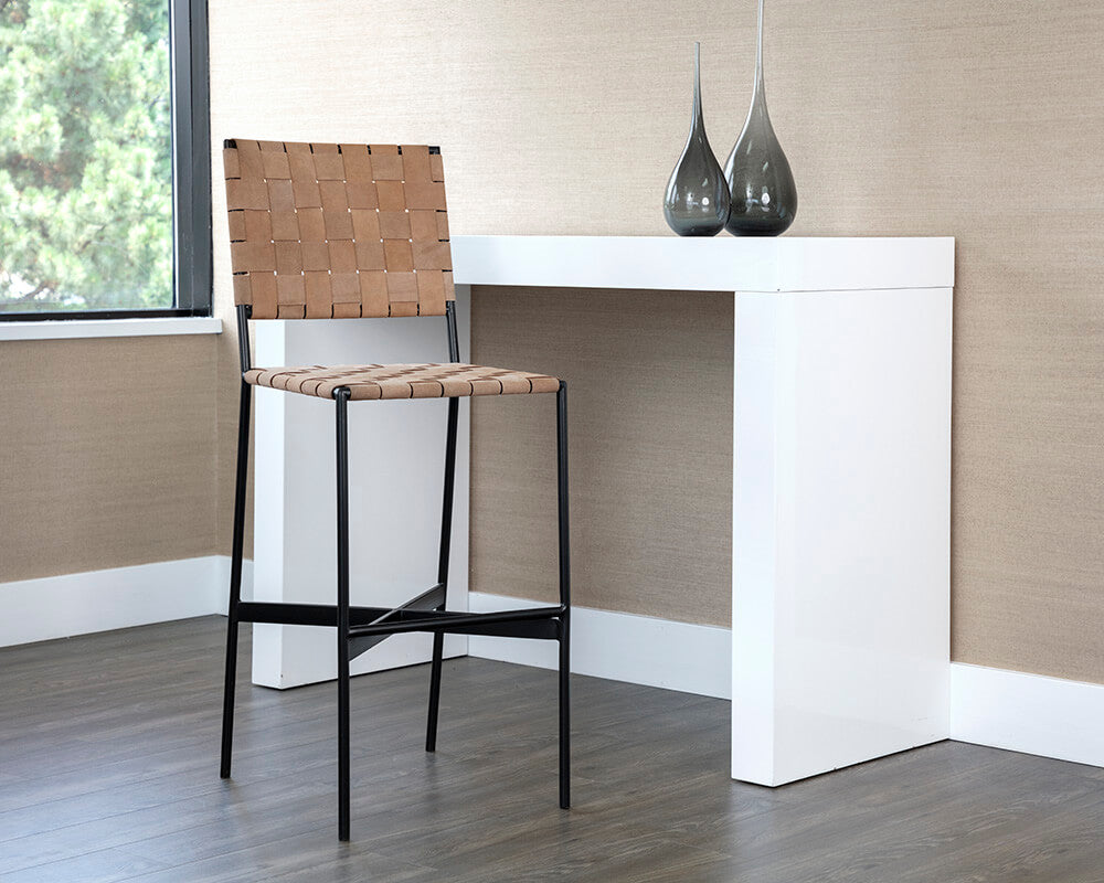 SUNPAN Omari Barstool Light Tan Leather 107068