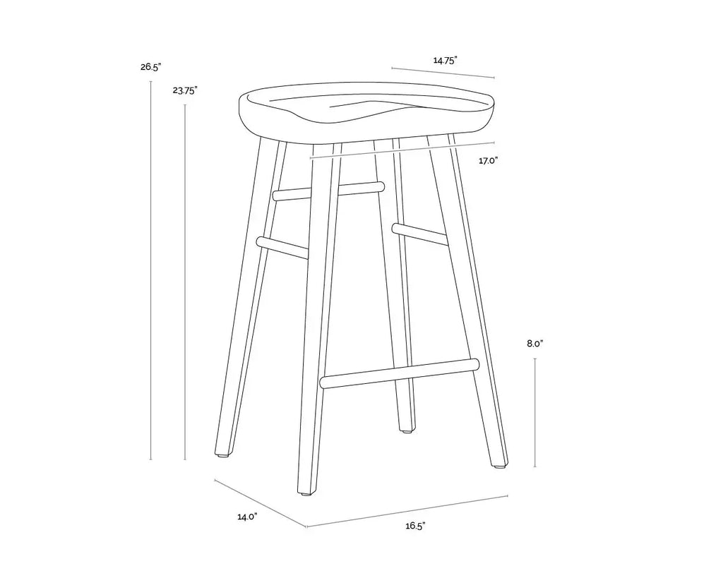 SUNPAN DOMINIC COUNTER STOOL - LIGHT OAK 110044