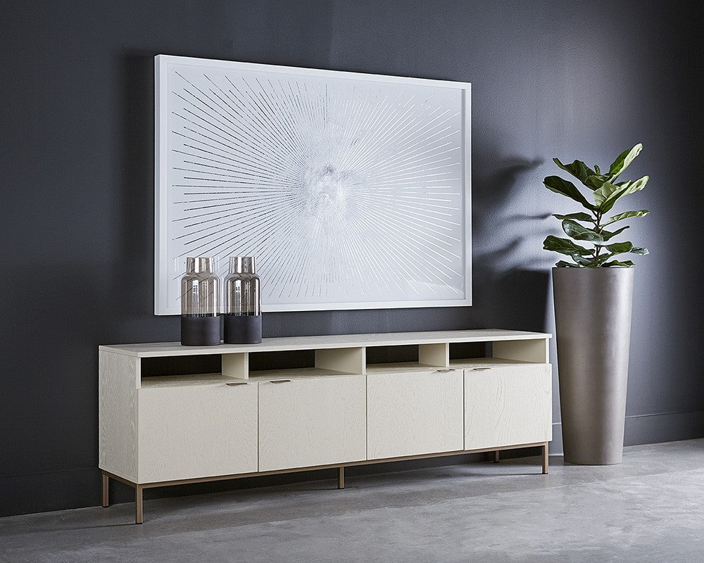 SUNPAN Ambrose Modular Media Stand - Champagne Gold - Cream 107172