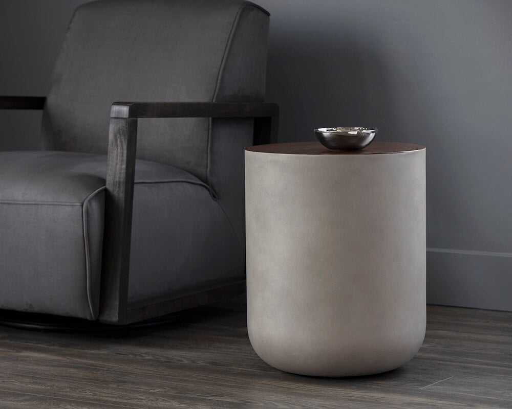 SUNPAN Diaz End Table Grey - Wood Grain Brown 107197