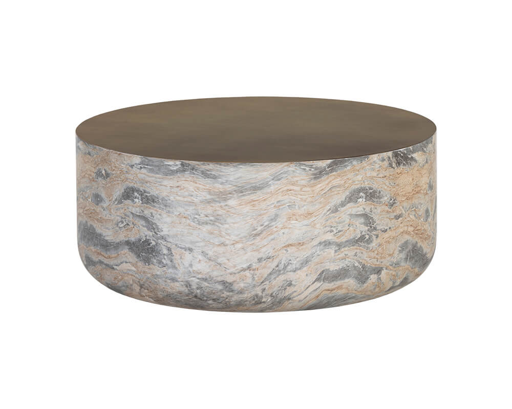 SUNPAN Diaz Coffee Table Marble Look - Antique Brass 107198