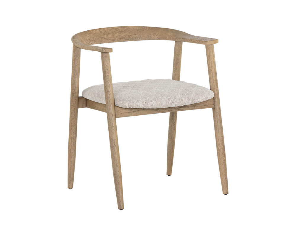 SUNPAN Jeremy Dining Armchair - Weathered Oak - Dove Cream 107283