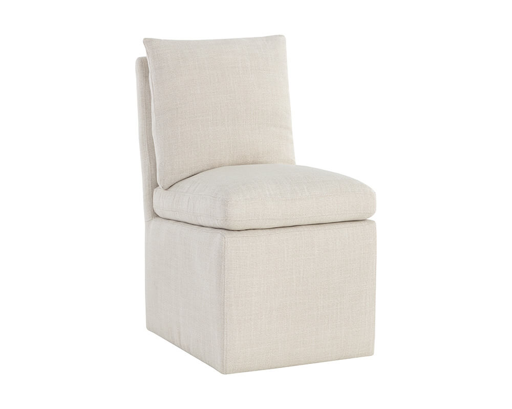 SUNPAN Glenrose Wheeled Dining Chair - Effie Linen 107449