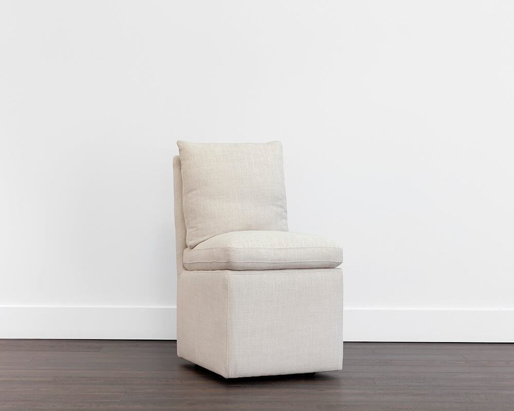 SUNPAN Glenrose Wheeled Dining Chair - Effie Linen 107449