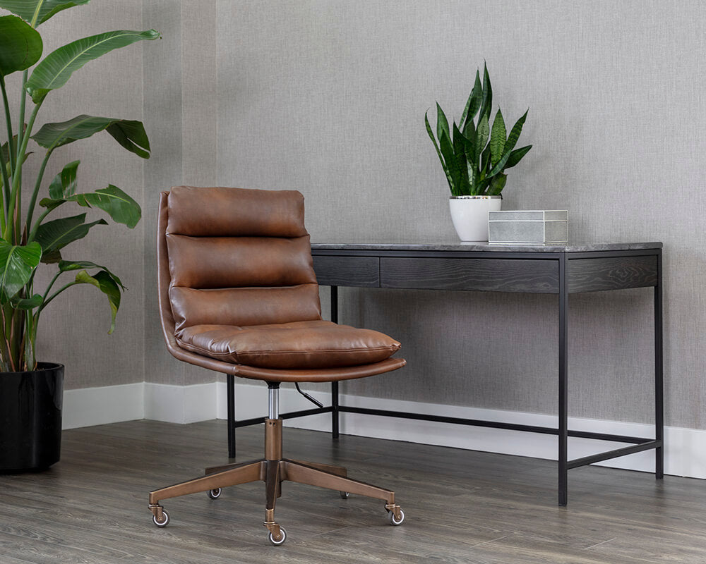 SUNPAN Stamos Desk Grey Marble / Charcoal Grey 104634