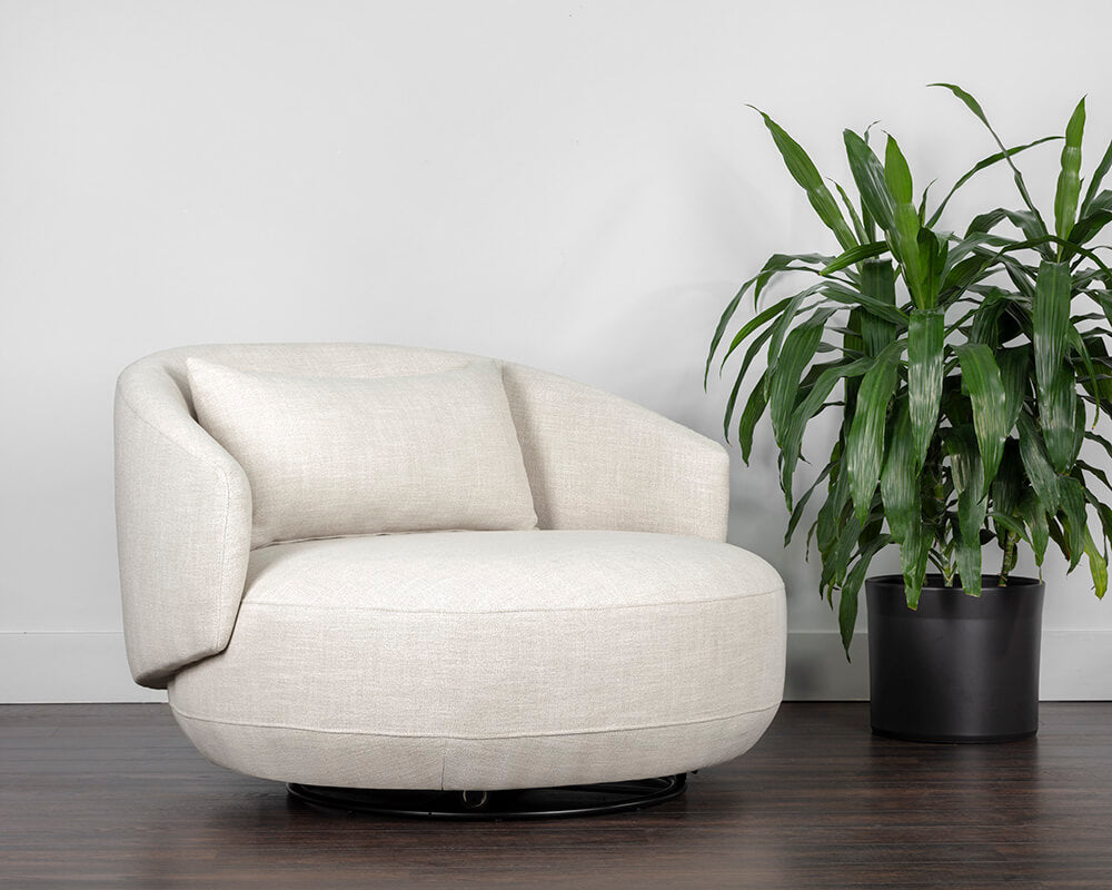 SUNPAN Walsh Swivel Lounge Chair Effie Linen 107527