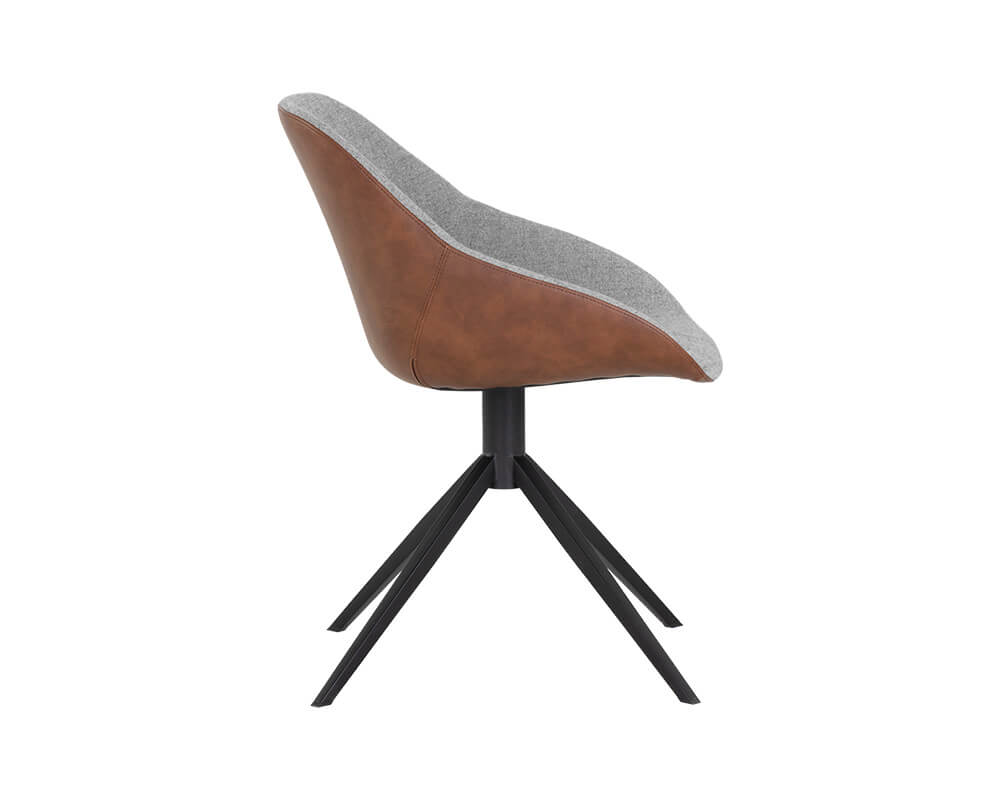 SUNPAN Mccoy Swivel Dining Chair - November Grey / Cinnamon Brown 107564