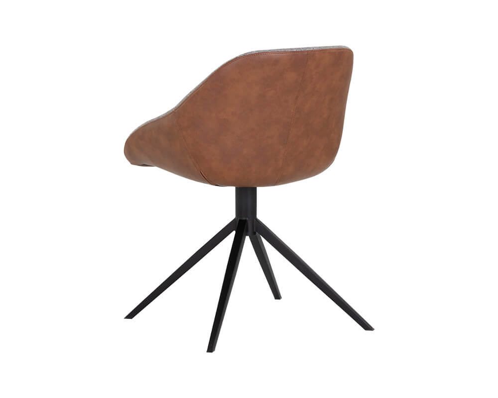 SUNPAN Mccoy Swivel Dining Chair - November Grey / Cinnamon Brown 107564