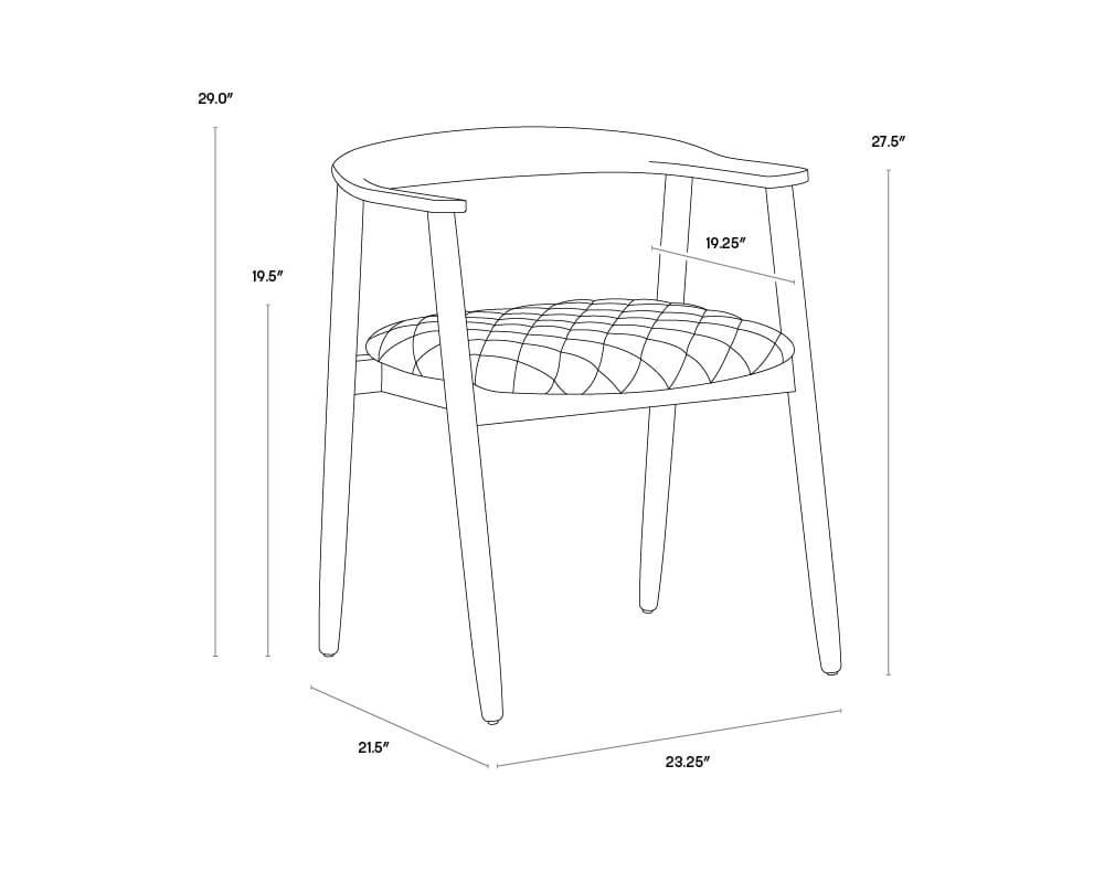 SUNPAN Jeremy Dining Armchair - Weathered Oak - Dove Cream 107283