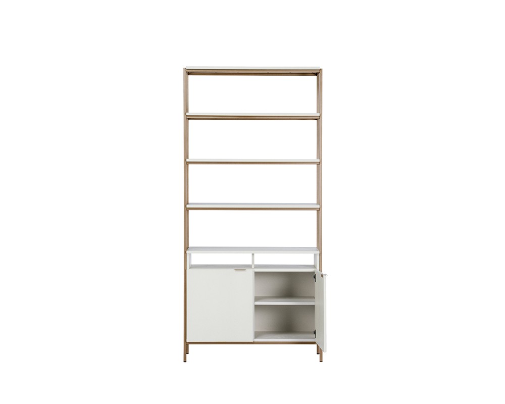 SUNPAN Ambrose Modular Bookcase - Large - Champagne Gold - Cream 107644