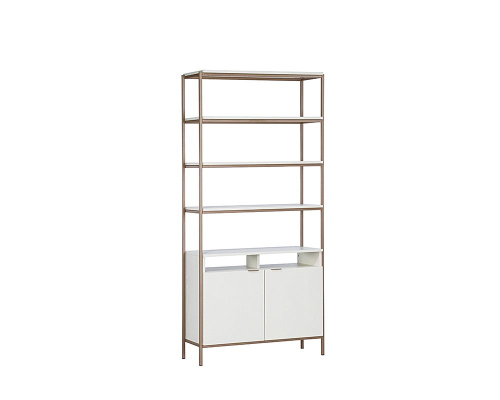 SUNPAN Ambrose Modular Bookcase - Large - Champagne Gold - Cream 107644