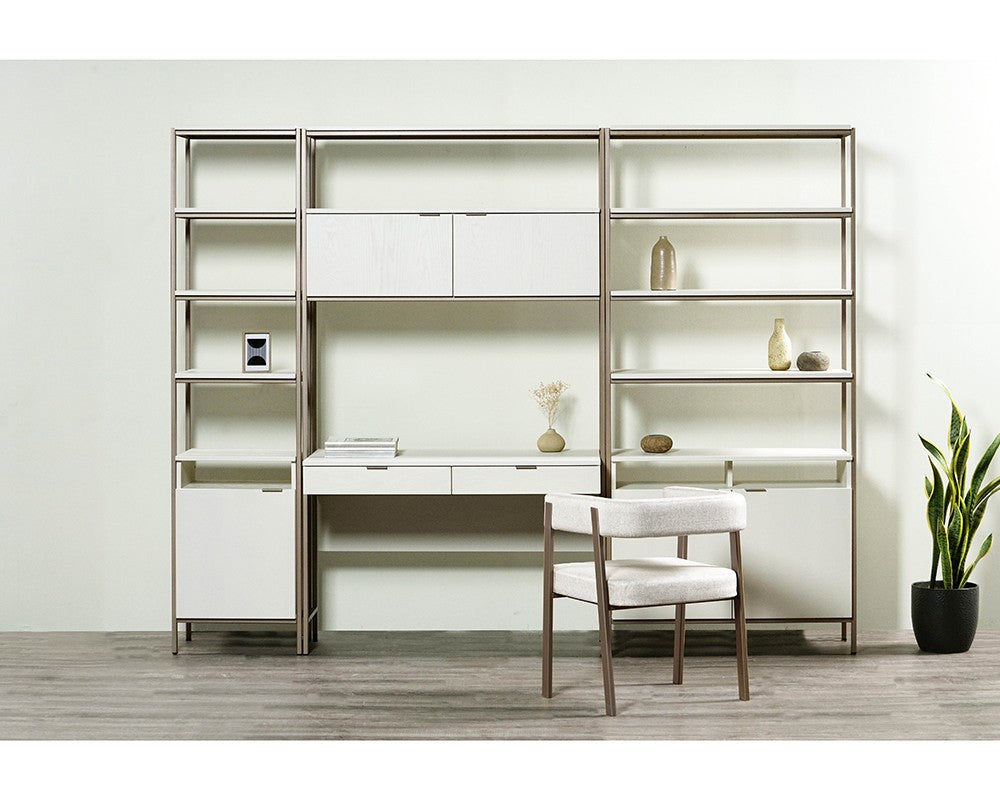 SUNPAN Ambrose Modular Bookcase - Large - Champagne Gold - Cream 107644