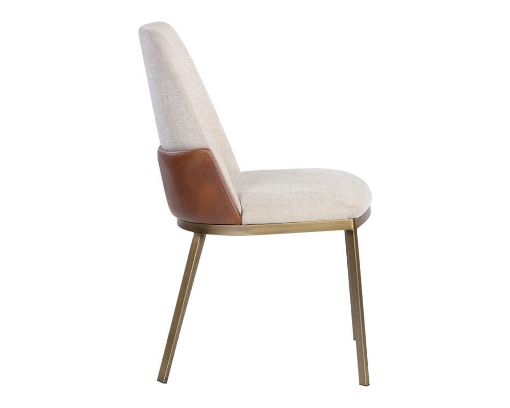 SUNPAN Marie Dining Chair - Belfast Oatmeal / Bravo Cognac SET OF TWO 107647