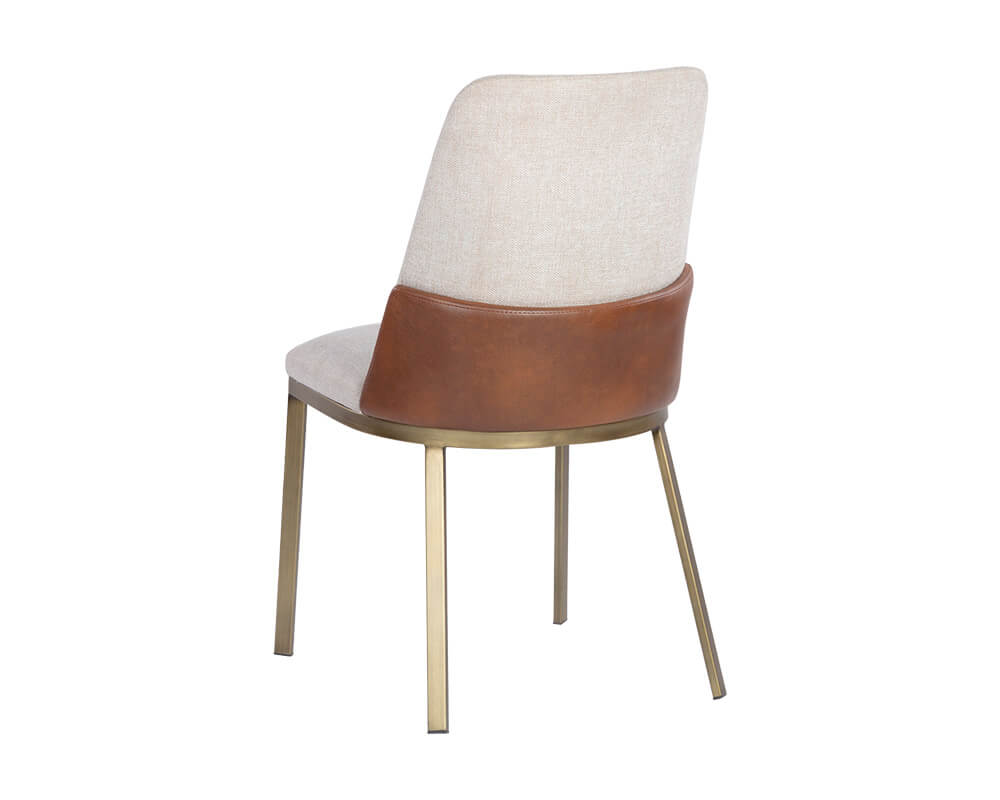 SUNPAN Marie Dining Chair - Belfast Oatmeal / Bravo Cognac SET OF TWO 107647