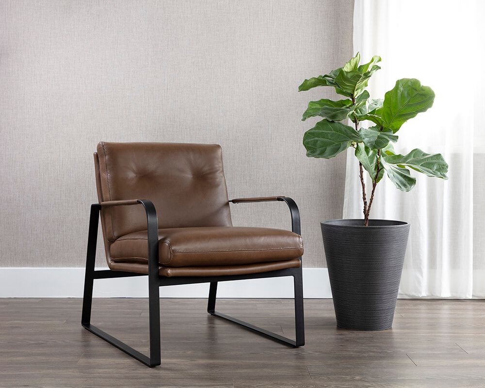 SUNPAN Sterling Lounge Chair Missouri Mahogany Leather 107698