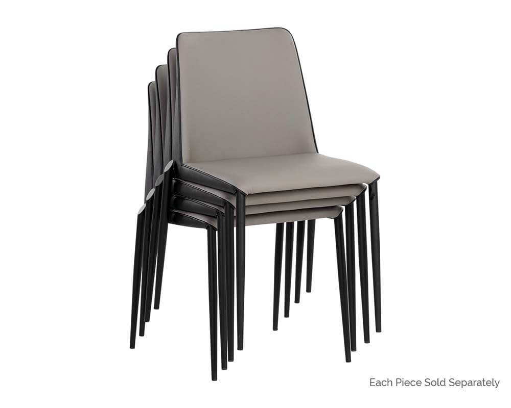 SUNPAN Renee Stackable Dining Chair - Dillon Stratus / Dillon Black SET OF TWO 107879