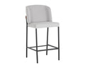 SUNPAN Pearce Counter Stool - Light Grey / Bravo Cognac SET OF TWO 107962