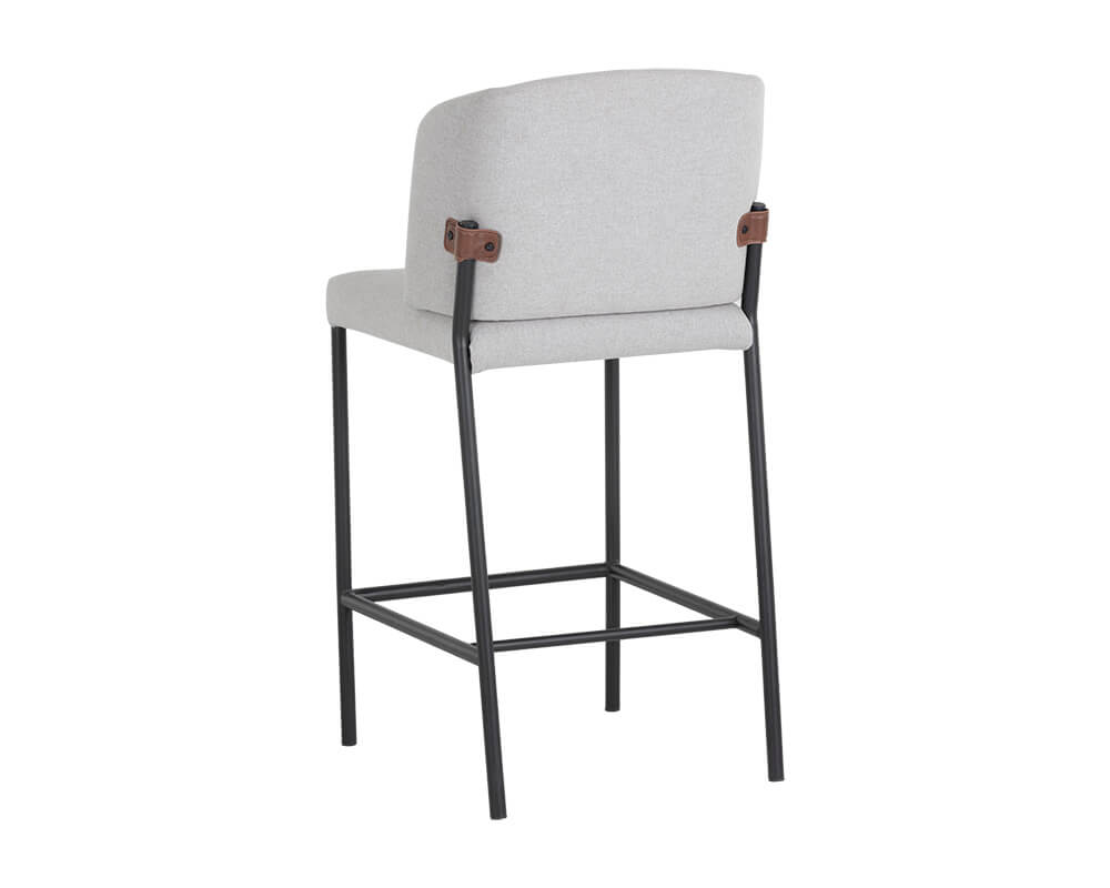 SUNPAN Pearce Counter Stool - Light Grey / Bravo Cognac SET OF TWO 107962