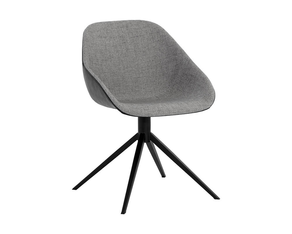 SUNPAN Mccoy Swivel Dining Chair - November Grey / Nightfall Black 108011