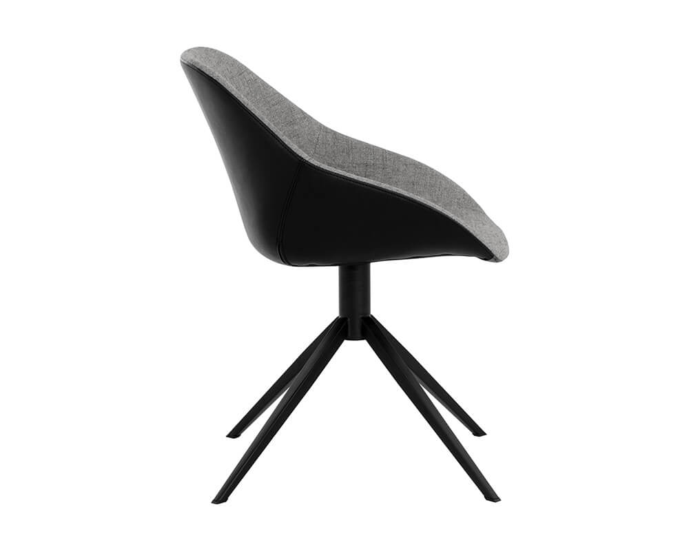 SUNPAN Mccoy Swivel Dining Chair - November Grey / Nightfall Black 108011