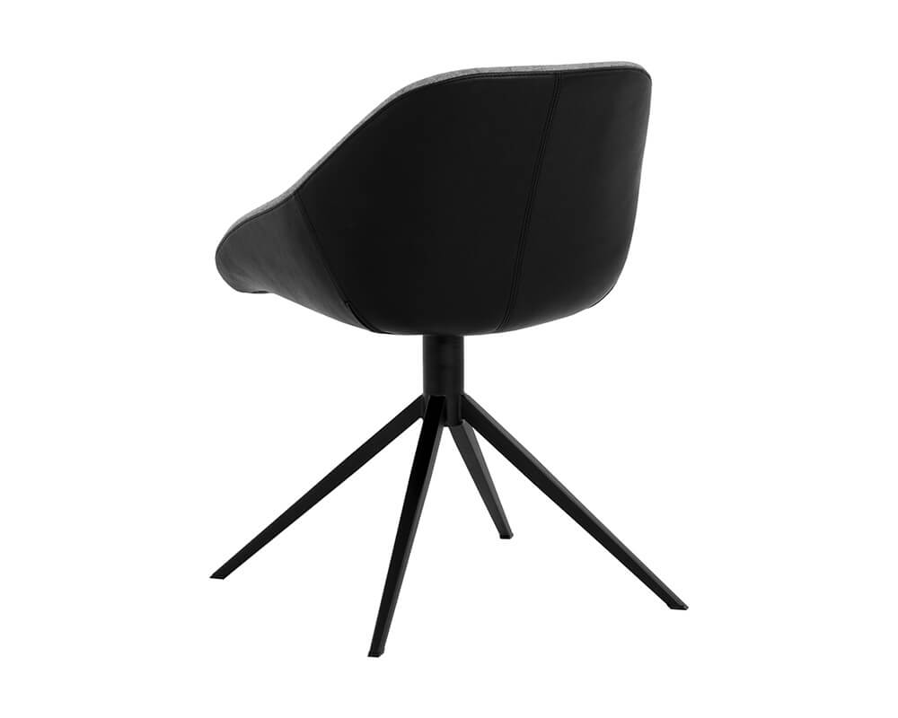 SUNPAN Mccoy Swivel Dining Chair - November Grey / Nightfall Black 108011