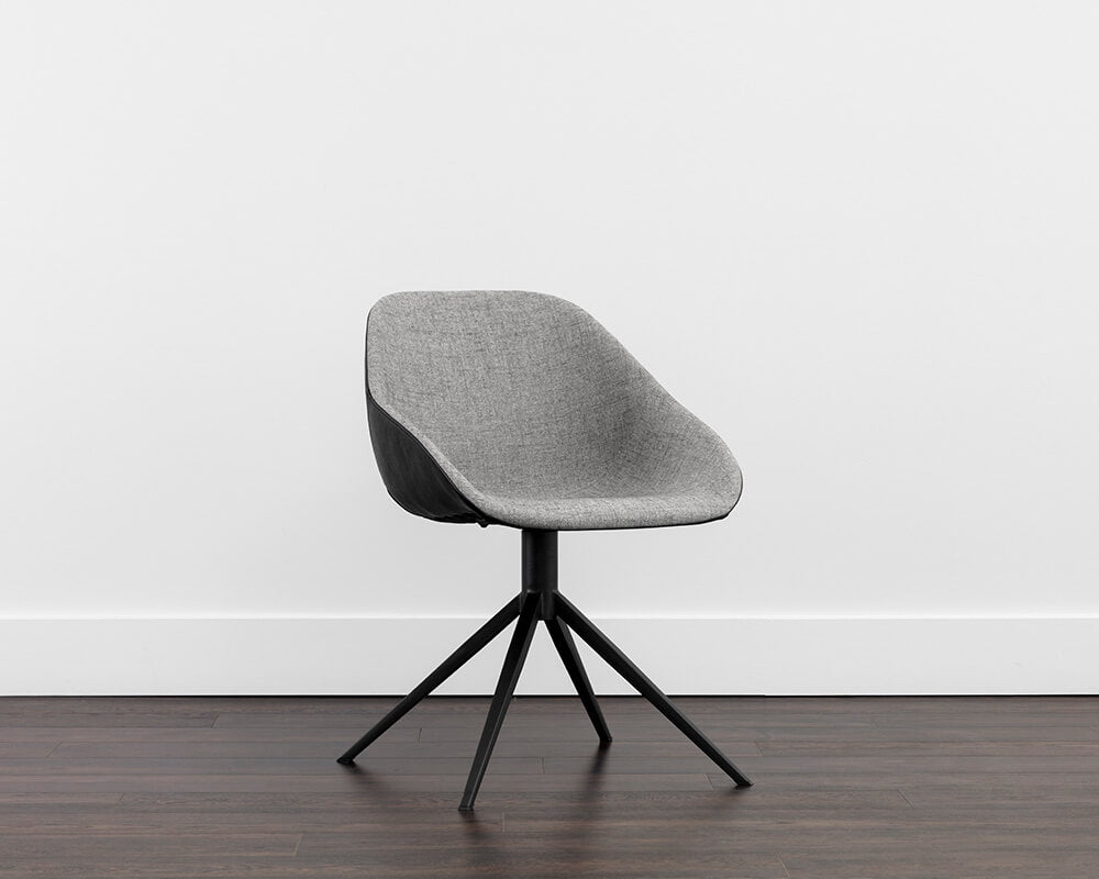 SUNPAN Mccoy Swivel Dining Chair - November Grey / Nightfall Black 108011
