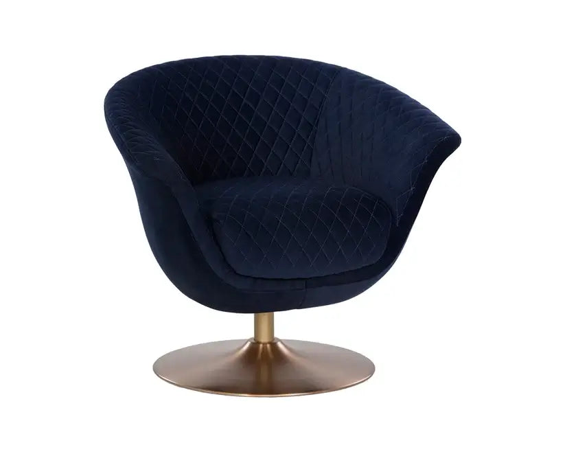 Sunpan Carine Swivel Lounge Chair Abbington Navy 108045