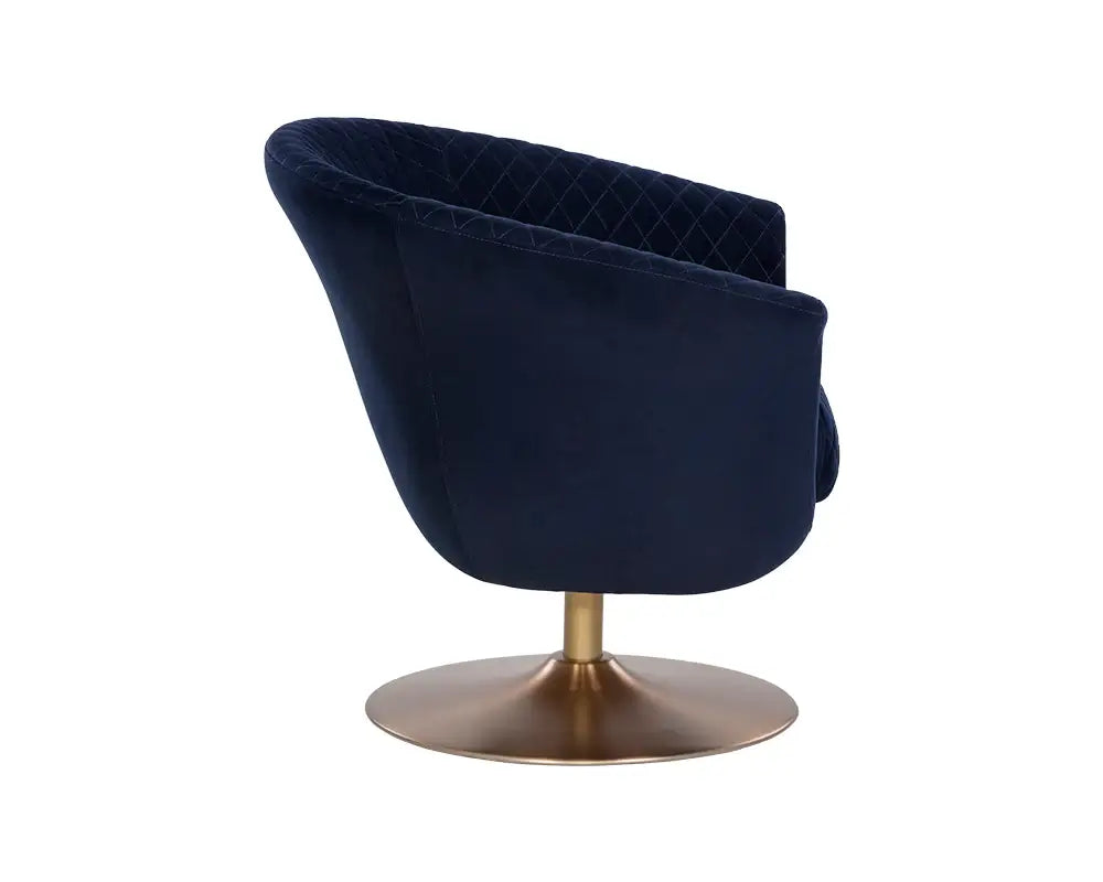Sunpan Carine Swivel Lounge Chair Abbington Navy 108045