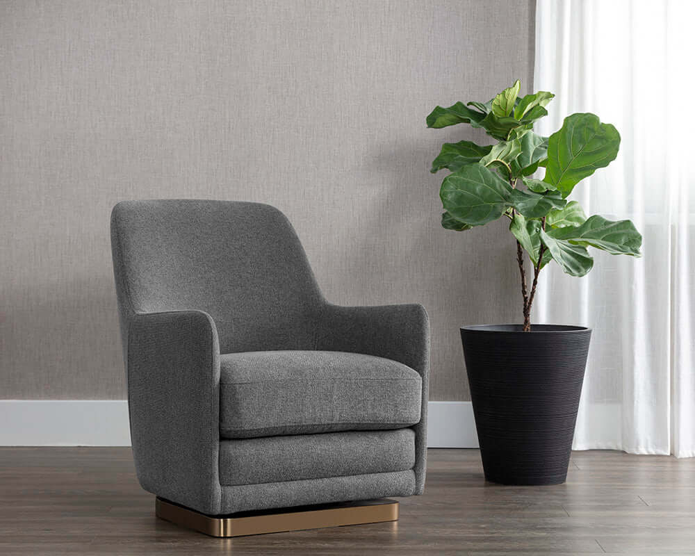Sunpan Marcela Swivel Lounge Chair Koala Grey 108046