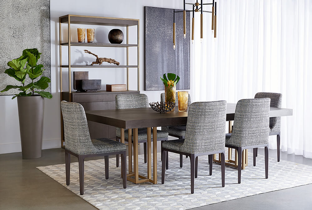 SUNPAN Elisa Dining Chair - Grey Oak - Naya Check Black 108128