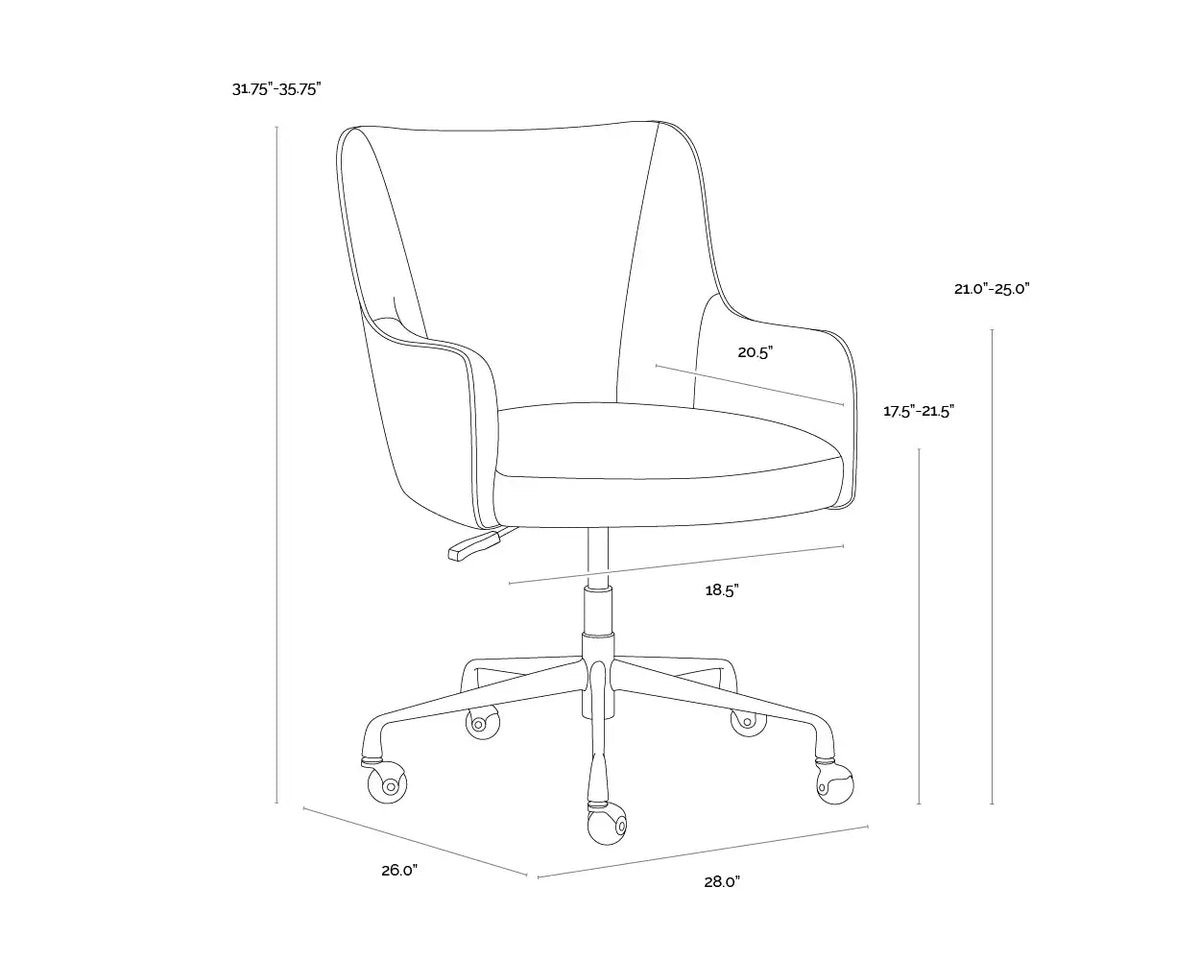 SUNPAN FRANKLIN OFFICE CHAIR - VINTAGE BLACK 108728