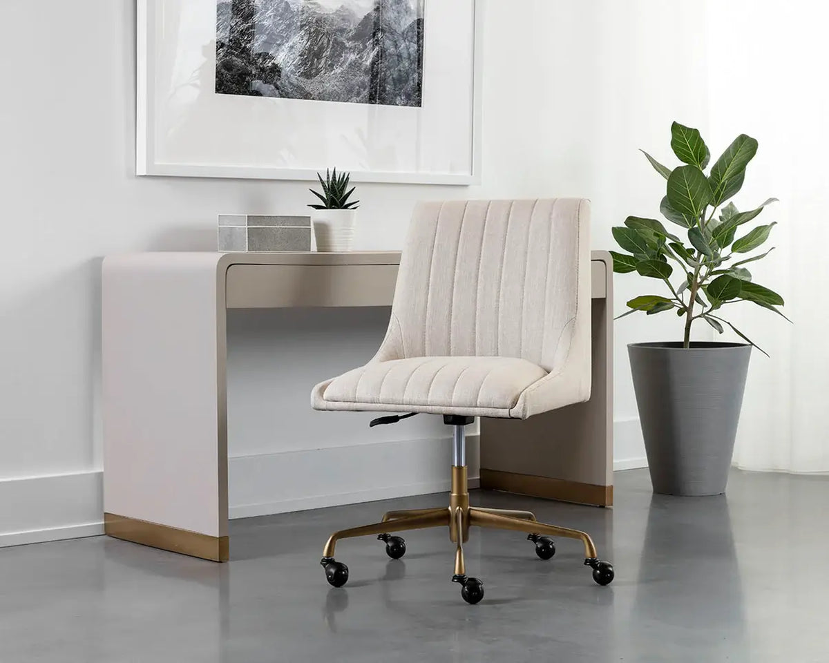 SUNPAN  HALDEN OFFICE CHAIR - BEIGE LINEN 108730