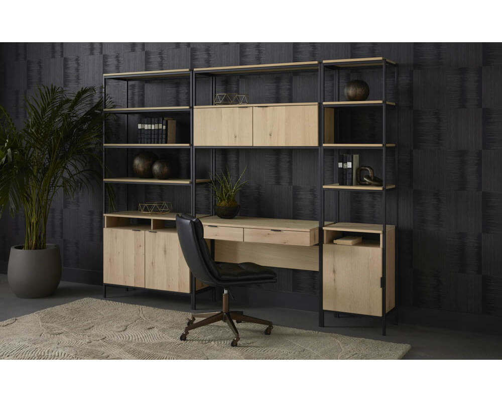 SUNPAN Ambrose Modular Wall Desk Rustic Oak Black 108795