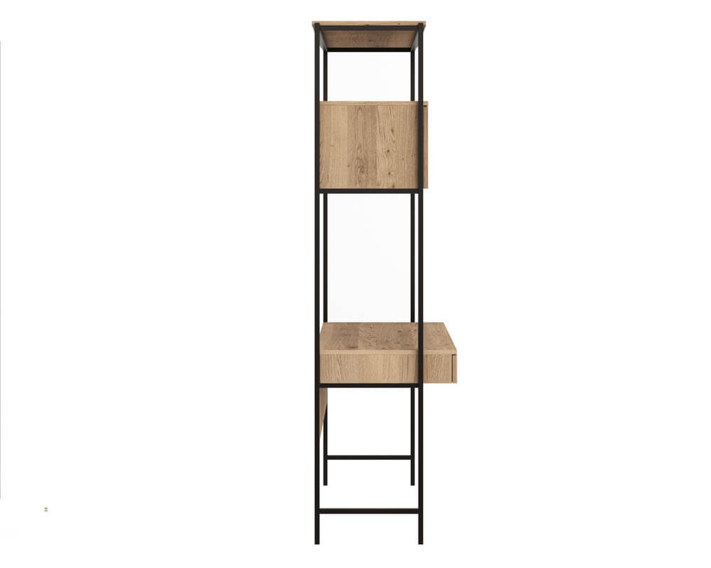 SUNPAN Ambrose Modular Wall Desk Rustic Oak Black 108795