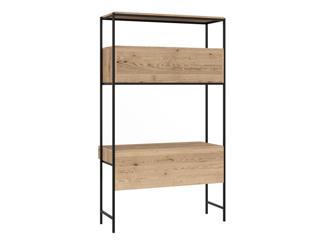 SUNPAN Ambrose Modular Wall Desk Rustic Oak Black 108795