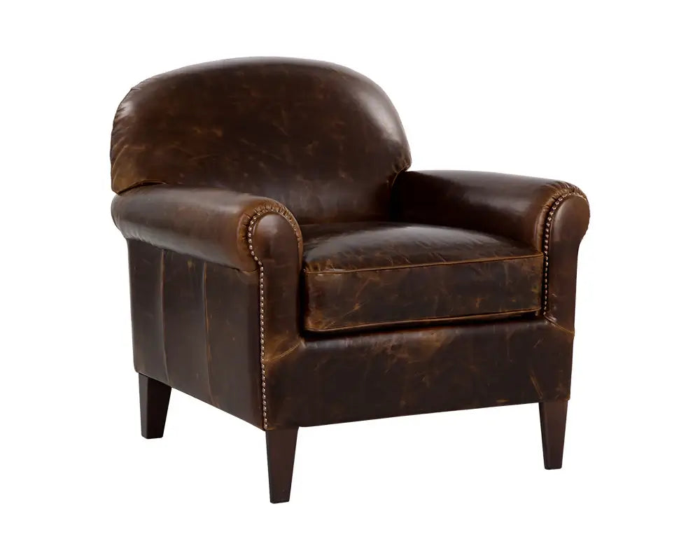 SUNPAN BASTONI LOUNGE CHAIR - CHOCOLATE LEATHER 109010