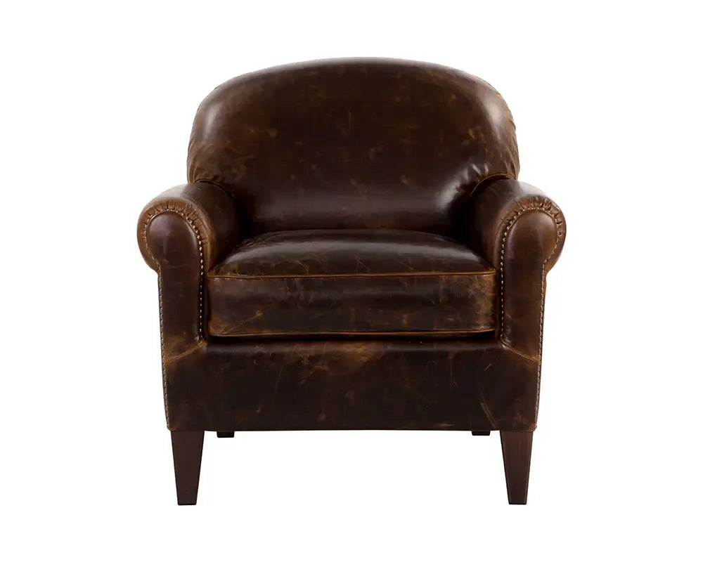 SUNPAN BASTONI LOUNGE CHAIR - CHOCOLATE LEATHER 109010