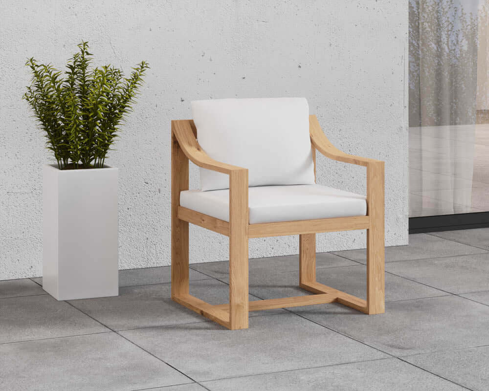 Sunpan Tahiti Dining Armchair Stinson White 109045