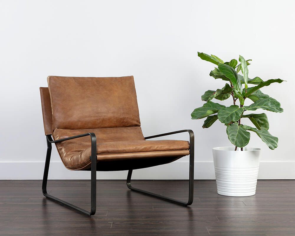 SUNPAN Zancor Lounge Chair - Tan Leather 109559
