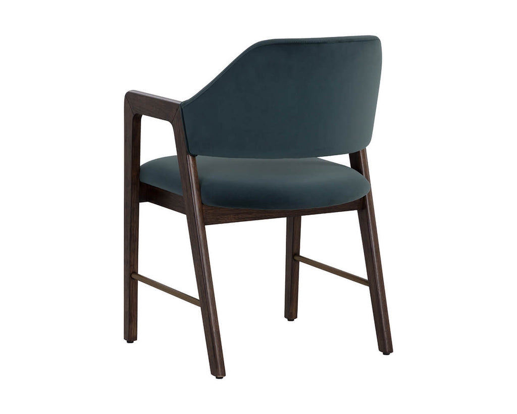 SUNPAN Milton Dining Armchair - Smoke Acacia - Meg Dusty Teal 109807