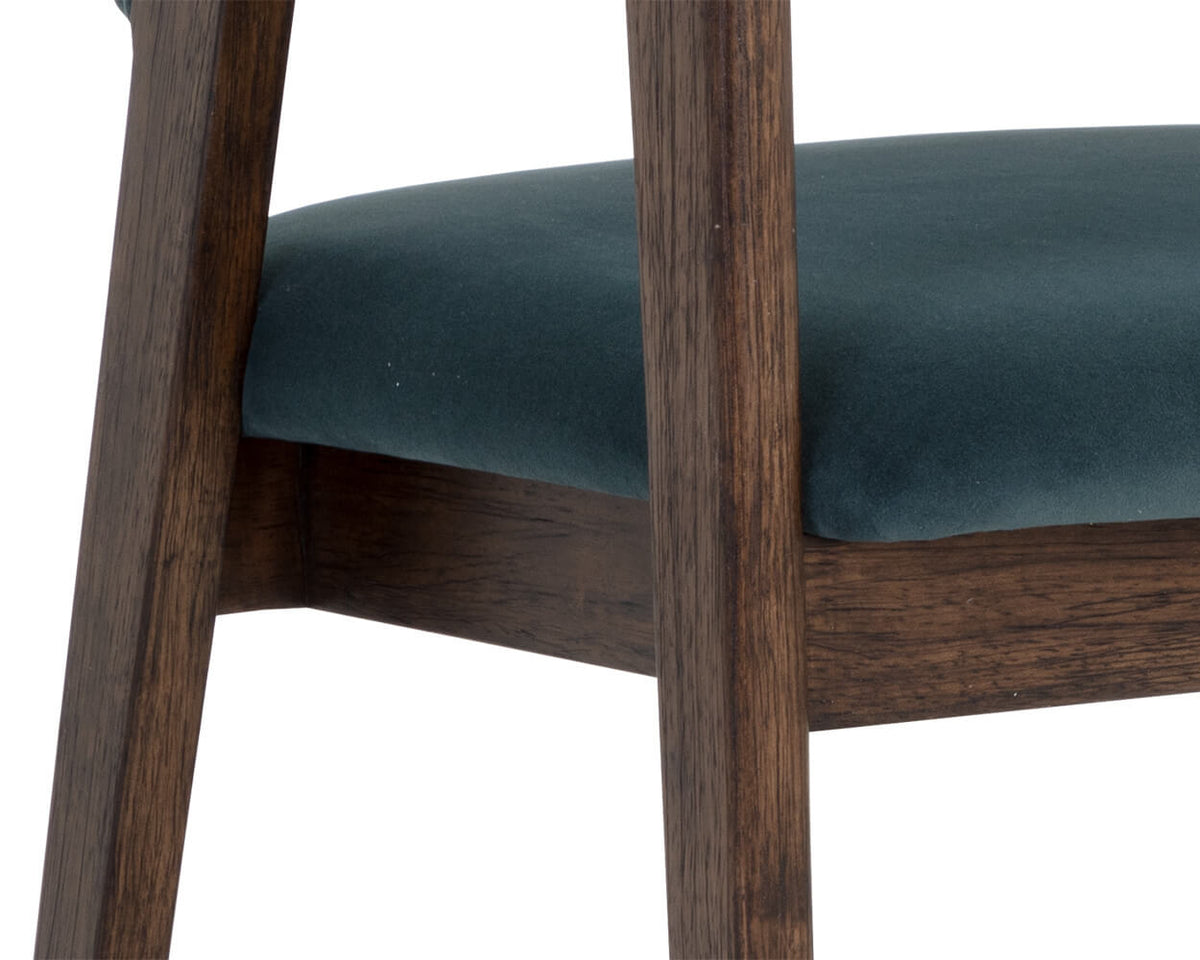 SUNPAN Milton Dining Armchair - Smoke Acacia - Meg Dusty Teal 109807