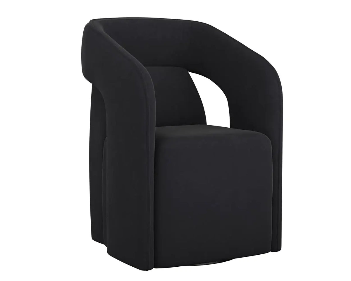 SUNPAN Kendrick Wheeled Dining Armchair Abbington Black 110033