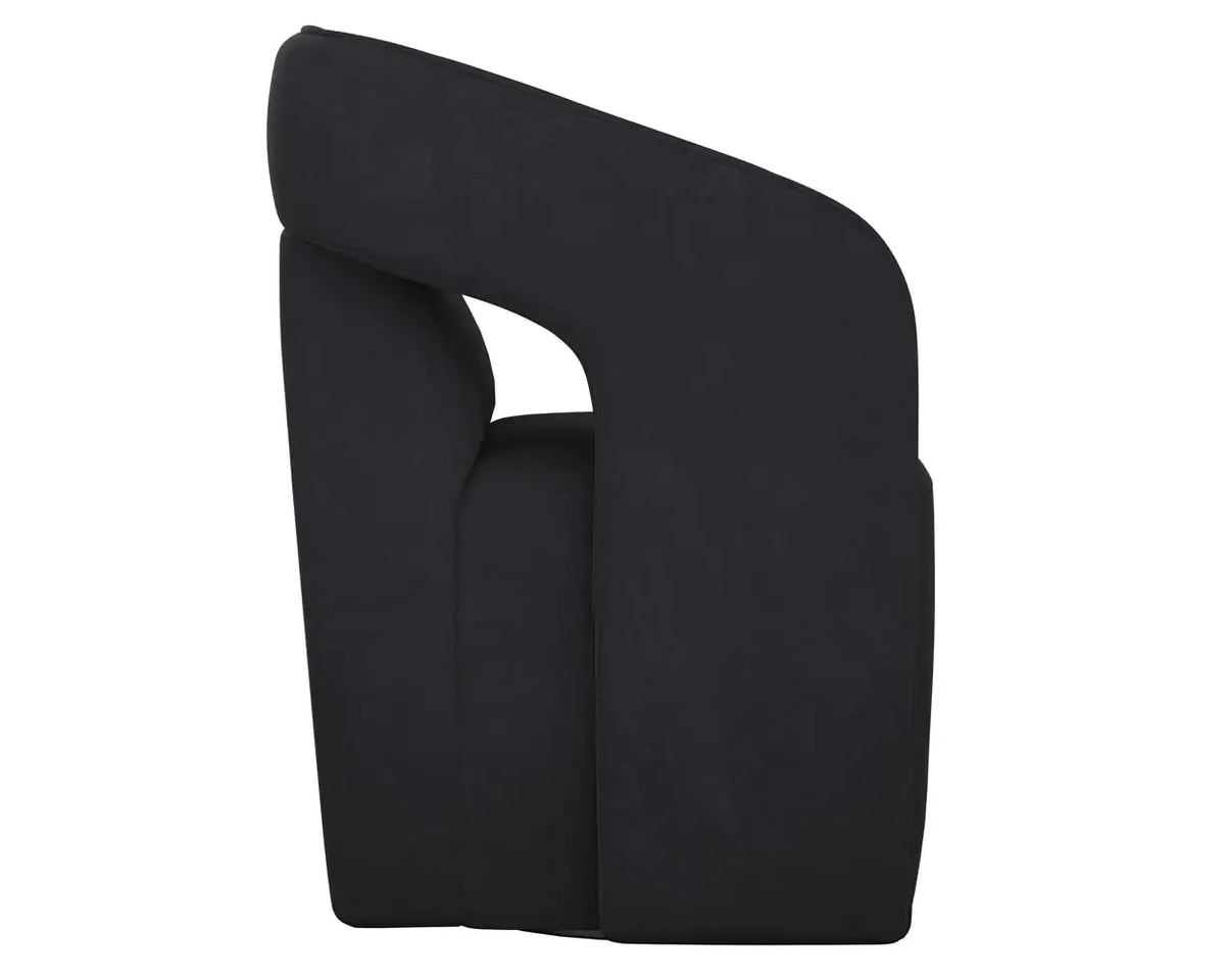 SUNPAN Kendrick Wheeled Dining Armchair Abbington Black 110033