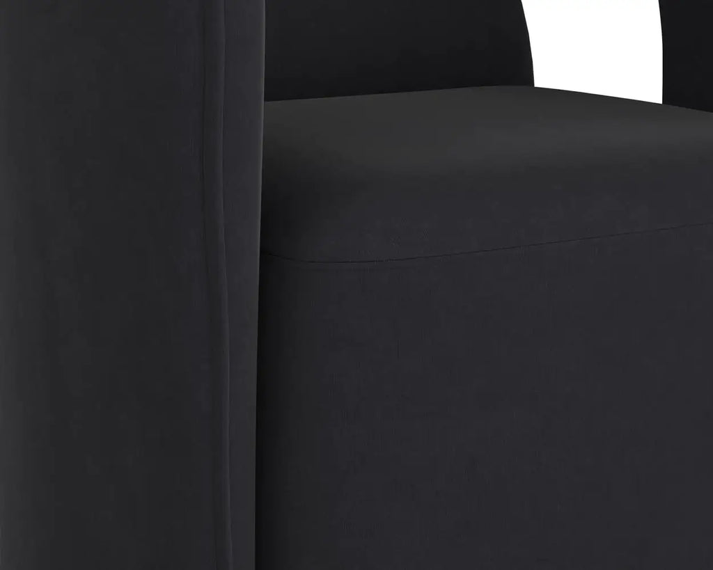 SUNPAN Kendrick Wheeled Dining Armchair Abbington Black 110033